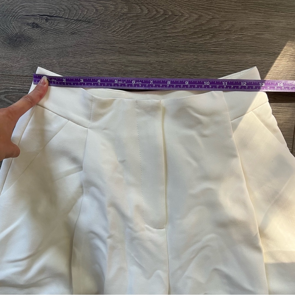 ASOS EDITION pleat front wide leg wedding pant in ivory - Picture 5 of 8